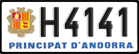 License plate of Andorra, Cars (A 1234)