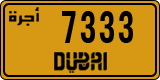 License plate of the UAE, Dubai, Taxi