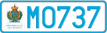 License plate of San Marino, Cars (A1234)