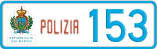 License plate of San Marino, Police (123)