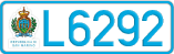 License plate of San Marino, Cars (A1234)