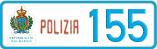 License plate of San Marino, Police (123)