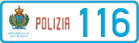 License plate of San Marino, Police (123)