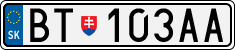 License plate of Slovakia, Cars