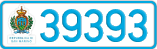 License plate of San Marino, Cars (12345)