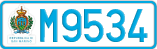 License plate of San Marino, Cars (A1234)