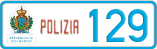 License plate of San Marino, Police (123)