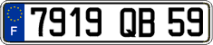 French license plate, FNI