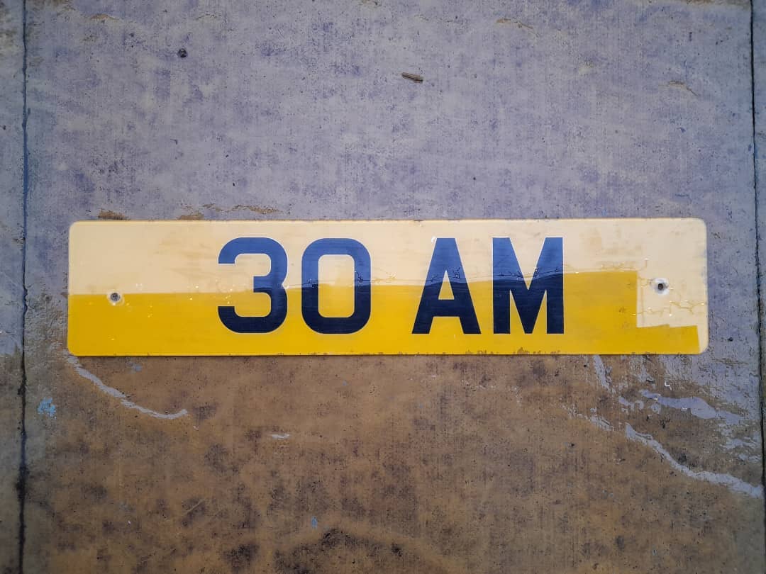 30AM, License plate without vehicle 