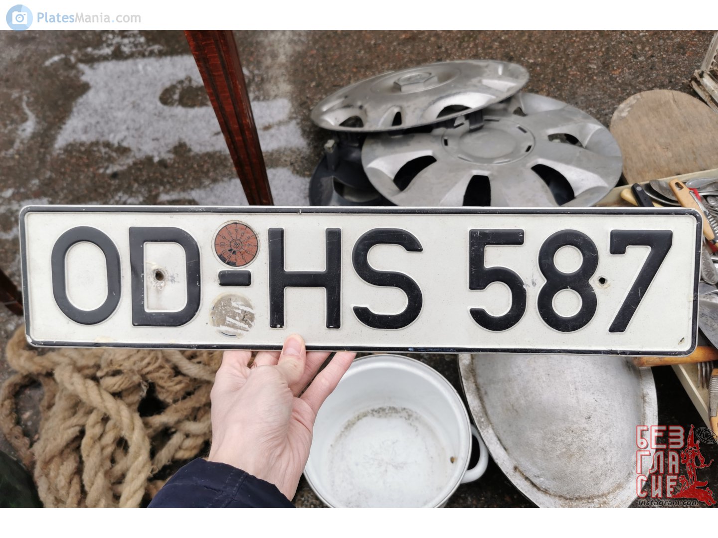 OD HS 587, License plate without vehicle 