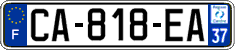 French license plate, SIV (ordinary)