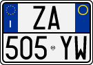 License plate of Italy, Cars (1994 year series)