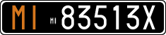 License plate of Italy, Cars (1927 year series)