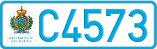 License plate of San Marino, Cars (A1234)