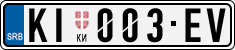 License plate of Serbia, Cars