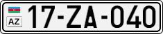 License plate of Azerbaijan, Cars