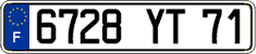 French license plate, FNI