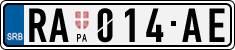 License plate of Serbia, Cars