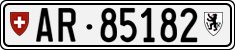 License plate of Switzerland, Cars