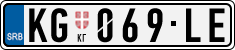 License plate of Serbia, Cars