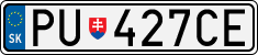 License plate of Slovakia, Cars