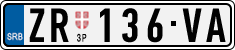 License plate of Serbia, Cars