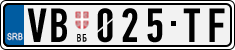 License plate of Serbia, Cars