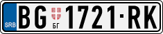License plate of Serbia, Cars