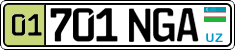 License plate of Uzbekistan, Organizations