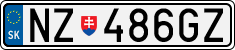 License plate of Slovakia, Cars