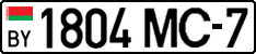 License plate Belarus, Cars (2004)