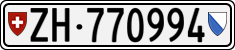 License plate of Switzerland, Cars