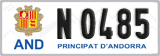 License plate of Andorra, Cars (A 1234)