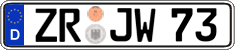 German license plate, Regular plates