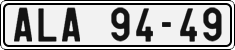 License plate of the Czech Republic, Cars (1960)