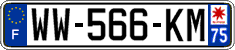 French license plate, SIV (temporary)