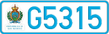 License plate of San Marino, Cars (A1234)