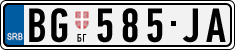 License plate of Serbia, Cars