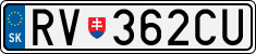 License plate of Slovakia, Cars