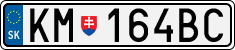 License plate of Slovakia, Cars