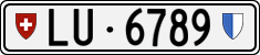 License plate of Switzerland, Cars