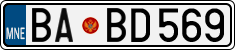 License plate of Montenegro, Cars