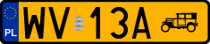 License plates of Poland, Oldtimers