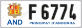 License plate of Andorra, Cars (A 1234)