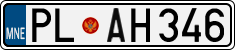 License plate of Montenegro, Cars
