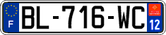 French license plate, SIV (ordinary)