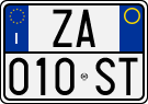 License plate of Italy, Cars (1994 year series)