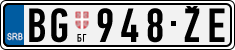 License plate of Serbia, Cars