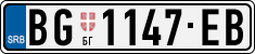 License plate of Serbia, Cars