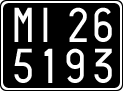 License plate of Italy, Cars (1927 year series)